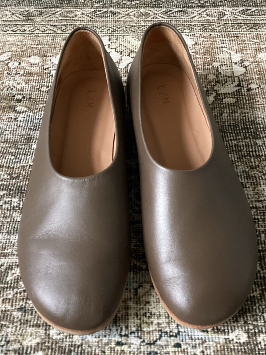 Lauren Manoogian Shoes - Lauren Manoogian Brown Leather Mono Rounded Toe Flats